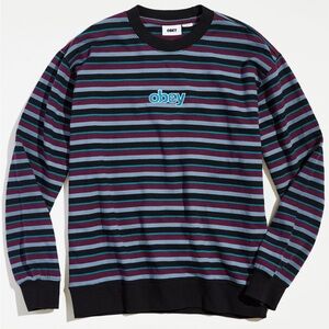 OBEY Anden Stripe Crew Neck Sweatshirt